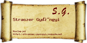 Straszer Gyöngyi névjegykártya